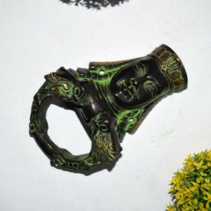 Snake Crown Egypt Queen Brass Door Knocker | Feminine Girl Head Design Dragon Bell