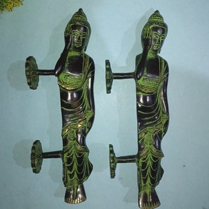 Feng Shui Buddha Door Handle | Brass Laying Pose Buddha Door Pull | Sweet Home Entrance Decor