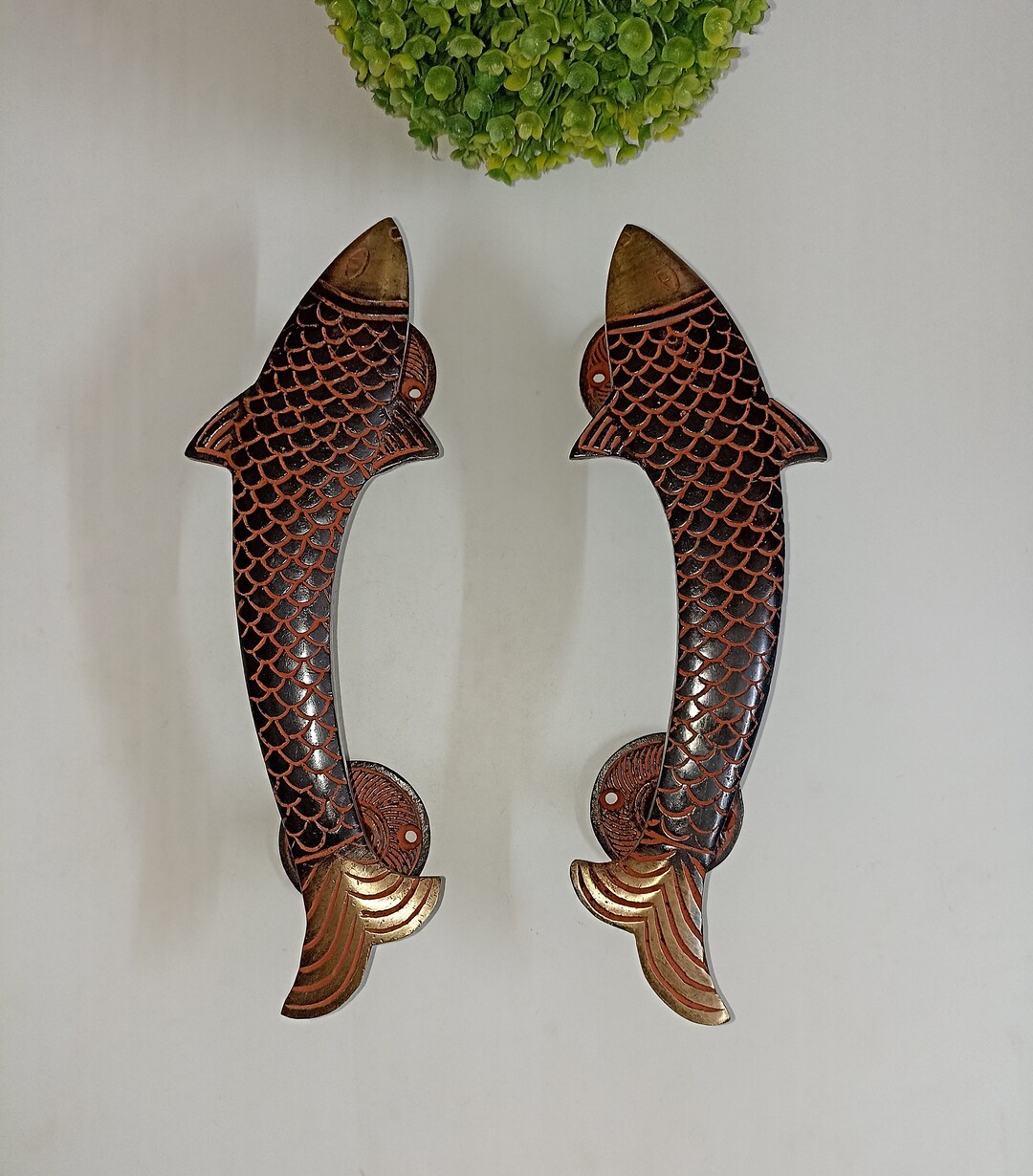 Curved Fish Pull for Office Door Hardware | Brass Nautical Theme ...