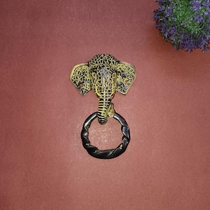 Elephant Door Knocker | Brass Ganesha Theme Door Bell