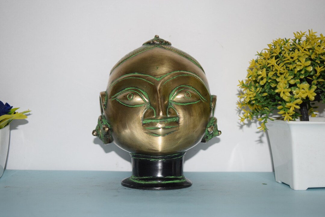 Majestic Gauri Face Statue | Brass Home Decoration | Gangaur Gauri Puja ...