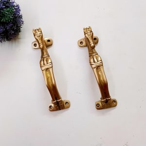 Messing Stute Tier Türgriff | 2 Stück Fenstergriff in Pferdeform | Türzubehör