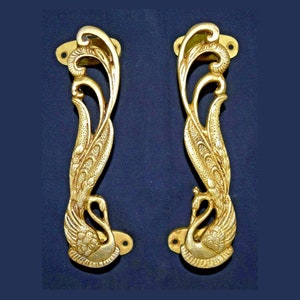 Exquisite Peacock Door Pull | Brass Wardrobe Door Handle