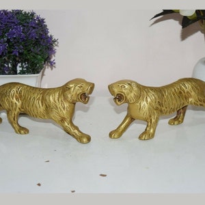 Bengal Tiger Statue Pair | Leopard Animal Shape Sculpture | Home Decoration