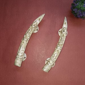 Brass Ganesha Door Handle Pair | Lord Vinayaka Design Religion Door Pull