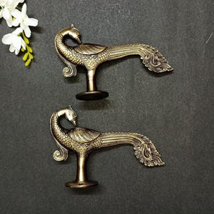 Poignée de porte Swan Bird en laiton laqué | Ensemble de poignées de porte d'intérieur design paon