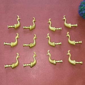 Tirador de ventana con forma de cisne, forma de pavo real, de latón, para oficina, cajón, juego de 12 piezas