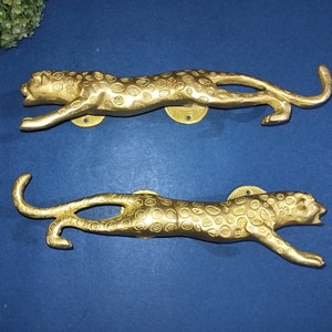 Tiger Round Base Door Pull Set | 11&quot; Inches Jaguar Door Handle Pair | Total Weight: 1020 x 2 = 2040 Grams Approx