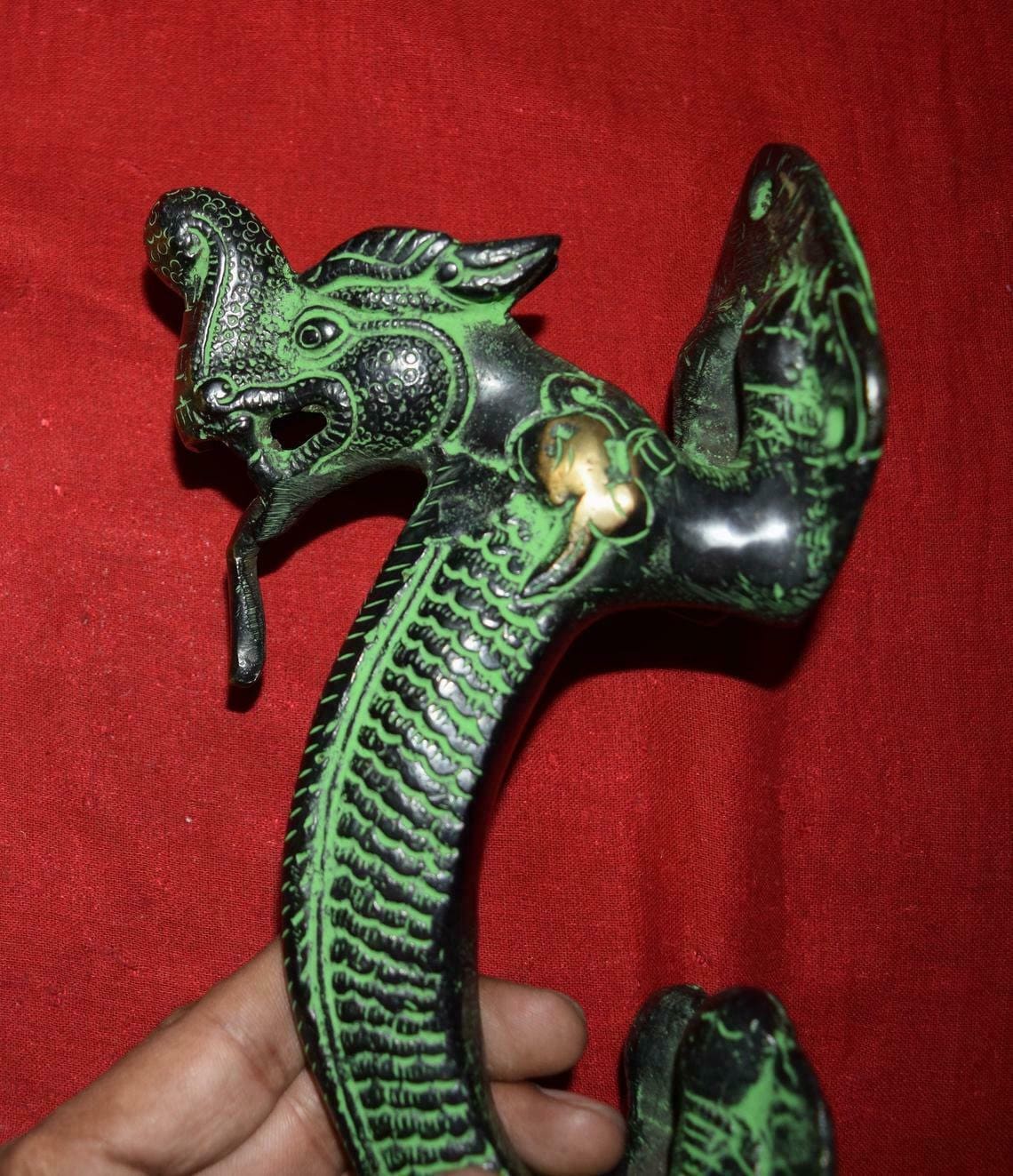 Brass Lizard Door Pull Dragon Flying Animal Design Handmade Door Handle RU67 