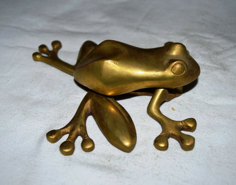 Brass Rainforest Frog Figure Door Knocker Amphibian Theme Front Door
