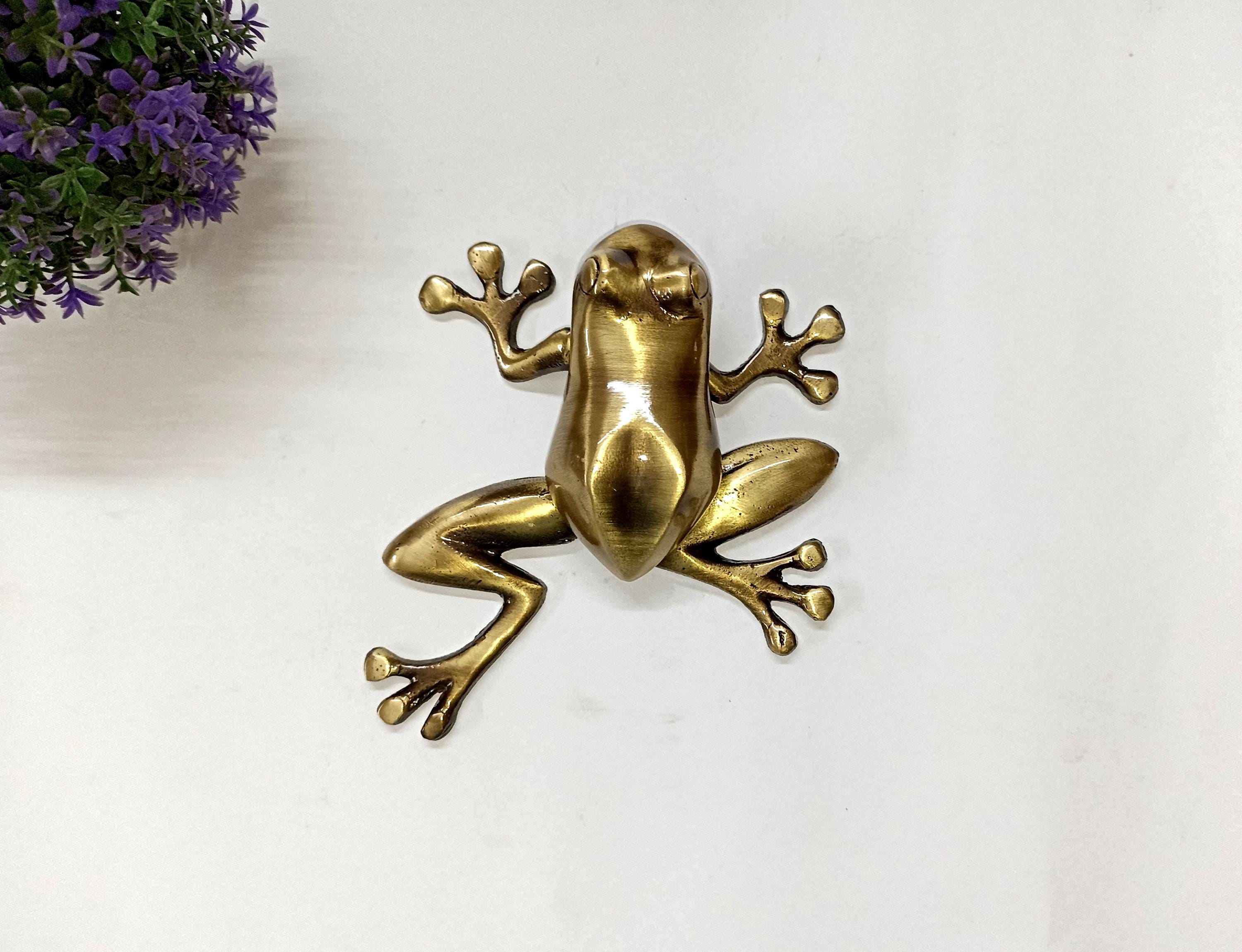 Lacquered Brass Frog Door Knocker | Reptile Toad Design Bedroom