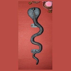 Asian Cobra Snake Door Handle | Brass 11.5&quot; Inches Rattle Snake  Door Pull | Wild Nature Theme Decor