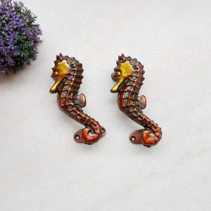 Tirador de puerta con forma de caballito de mar / Tirador de puerta con pez oceánico / Tirador de puerta para muebles