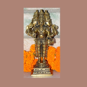 Brass Trimurti Handmade Statue | The Goddess of Hinduism Deity | Three Sumpreme Gods Sculpture