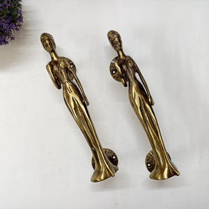 Lackerad mässingsdörrhandtag i drottningformat | Viktoriansk prinsessdesign med dörrhandtag för sovrum