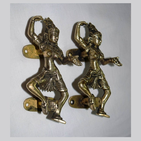 Kathakali Lady Shape Door Handle | Dance Girl Almirah Door Pull Set