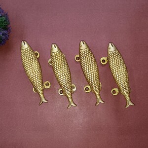 Kabinettrekkerdecor zeedieren vis | Messing nautische vis design deurkruk (02 sets - 04 stuks)