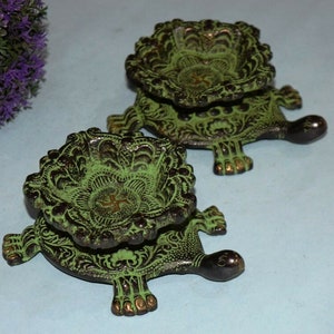 Decorative Turtle Oil Lamp | Brass Pooja Diyas Home Decor Lamp | Table Decoration