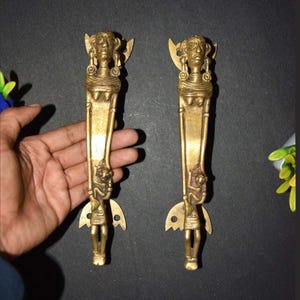 Antique Tribal Women Pull Pair | Women With Baby Shape Door Handle