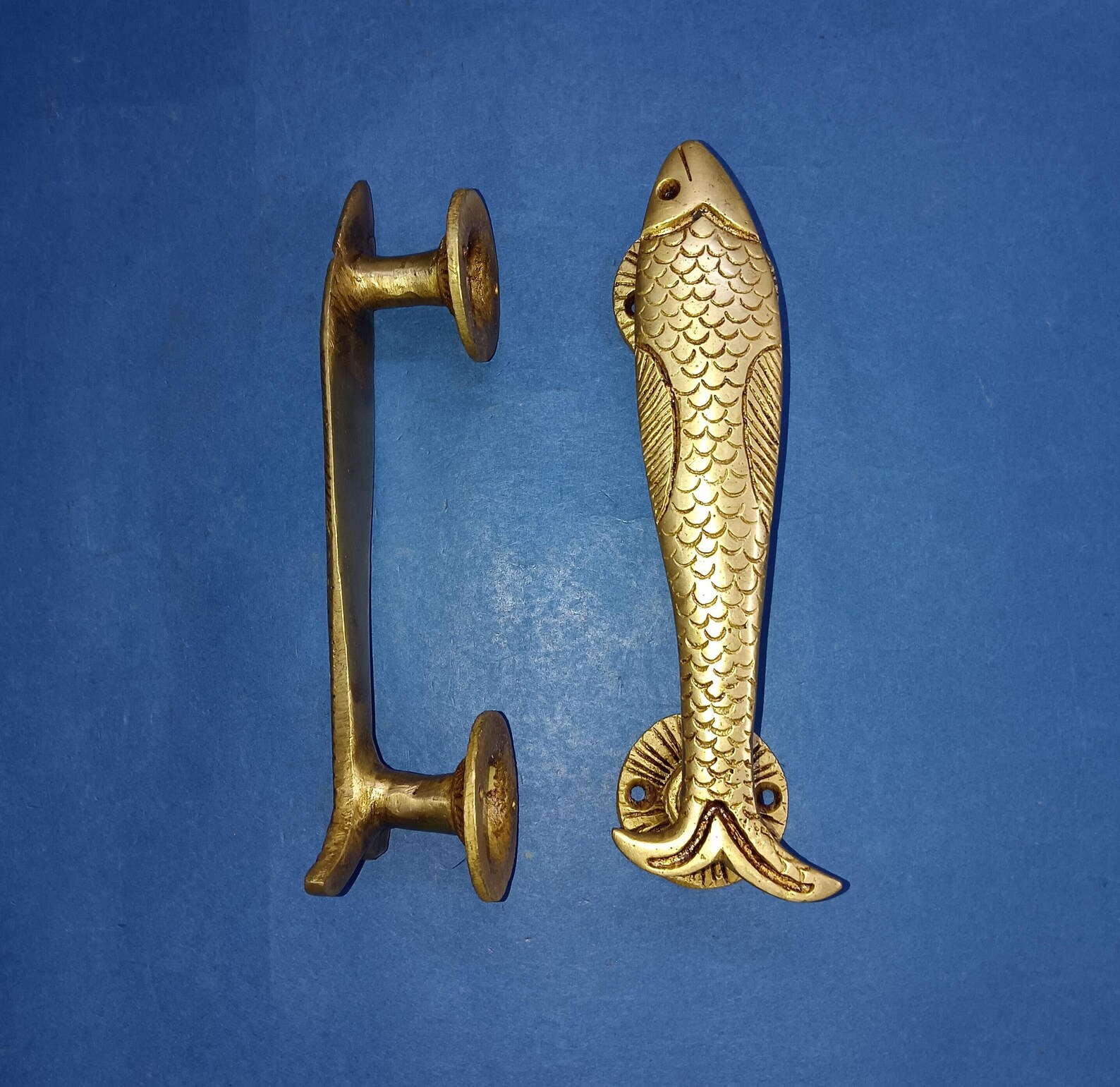 Nautical Fish Door Handle | Brass Fish Door Pull | Cupboard Accessories ...