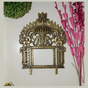 11&quot; Inches Yali Photo Frame Wall Hanging | Brass Tibetan Art Yali Snake Wall Hanigng | Drawing Room Wall Decor