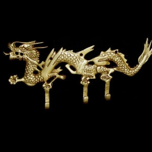 Brass Dragon Shape Hook | Handcrafted Roaring Dragon Towel Hanger | Kitchen Décor