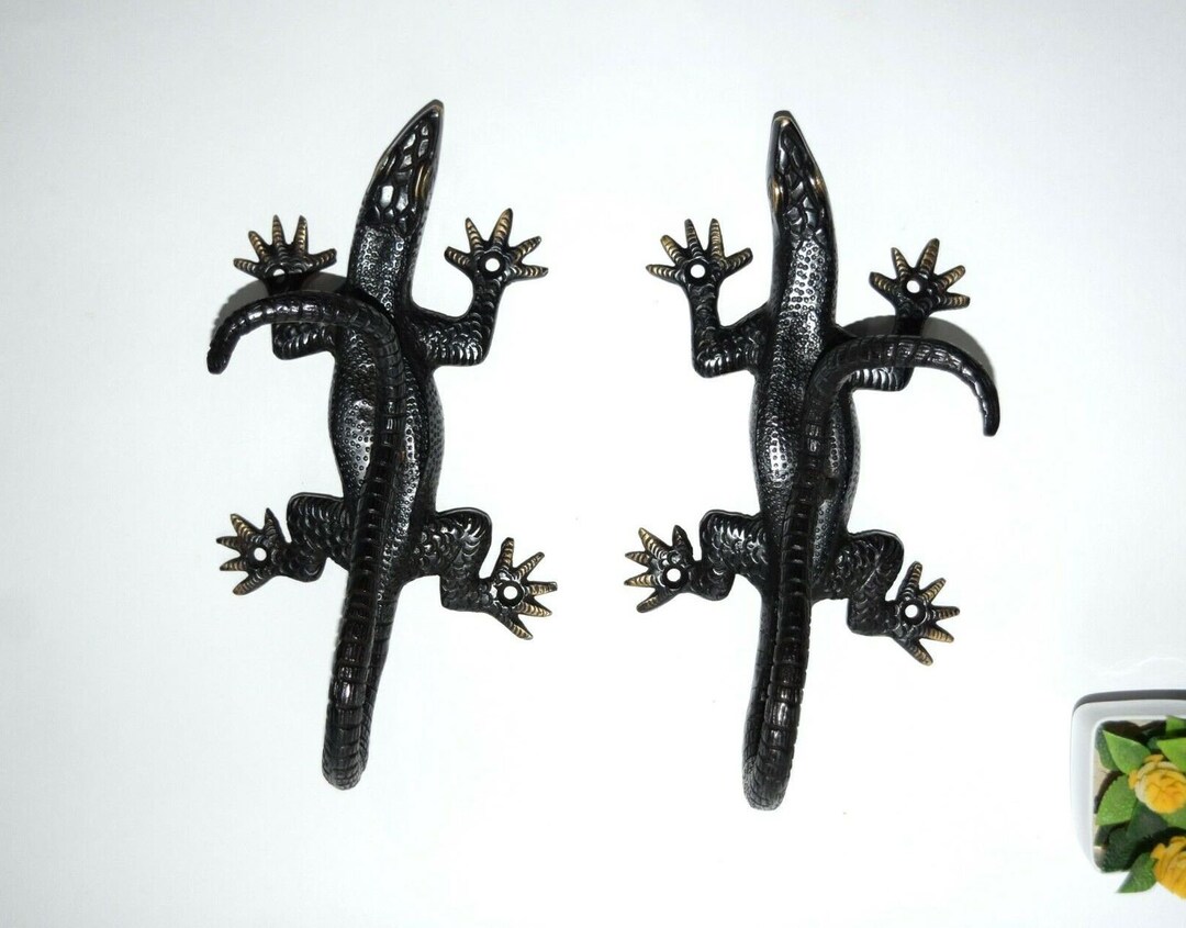 Brass Lizard Pull Set | Cambodia Dragon Grip Door Handle | Set of 02 ...