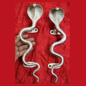 Brass Reptile Door Pull | Python Snake Design Door Handle | Gate Decor