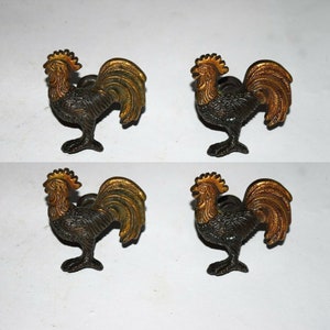 Hen Design Drawer Knobs | Brass Rooster Shape Cupboard Knobs | Set of 04 Knobs Home Decorative gift