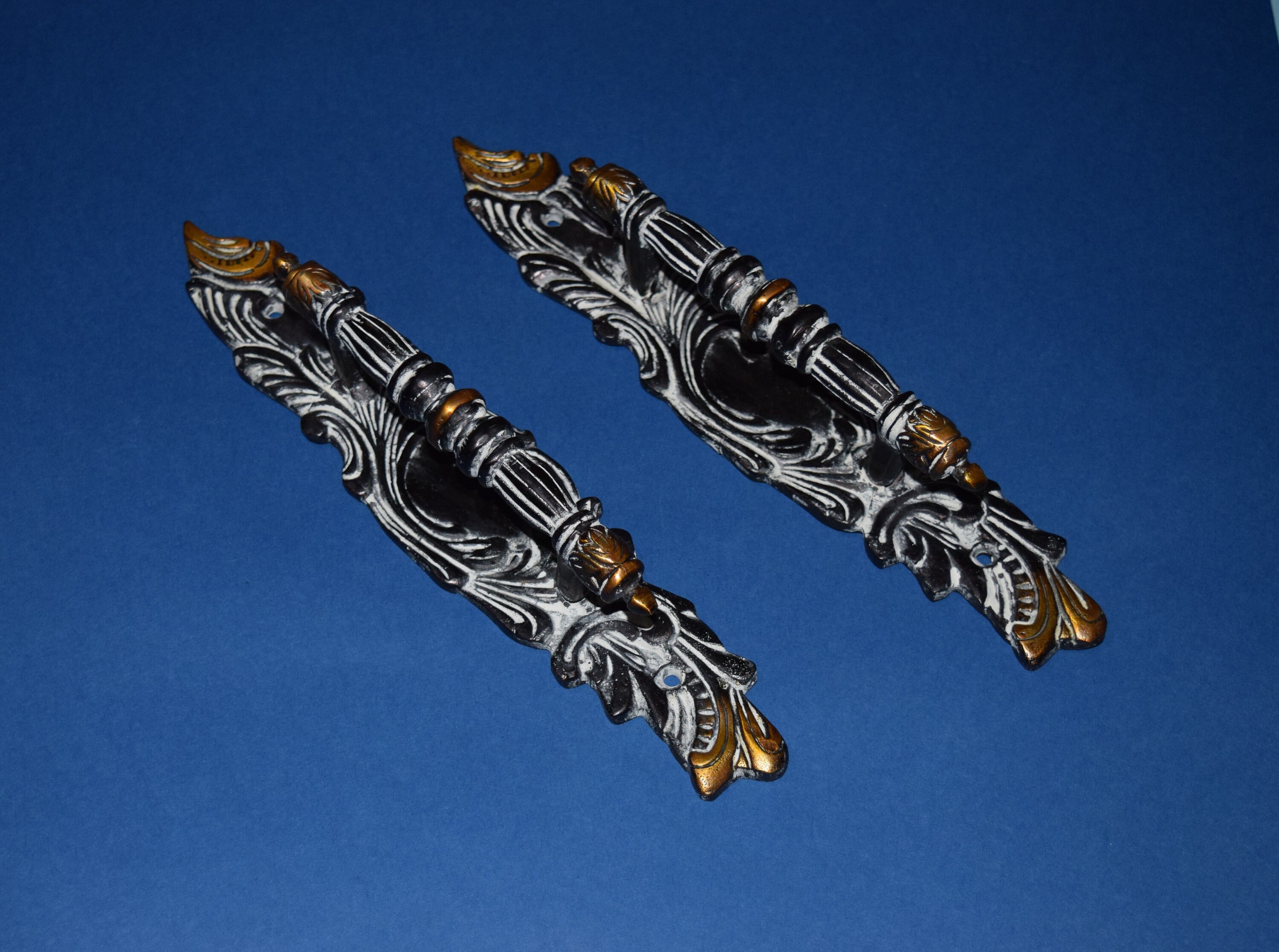 Attractive Brass Flower Door Handles Pair 10'' Inch Etsy UK