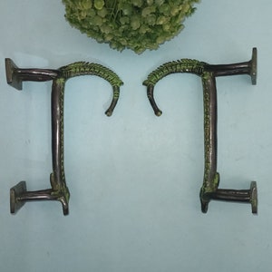 Shire Horse Door Handle Set | Brass Tribal Mule Horse Design Cupboard Pull | Living Room Door Decoration