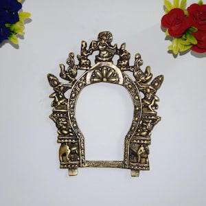 Tribal Side Border Art Wall Hanging | Brass Prabhavali Frame Wall Decor Gift