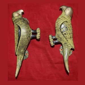 Parrot Love Bird Door Handle | Brass Couple Bird Main Door Pull Set