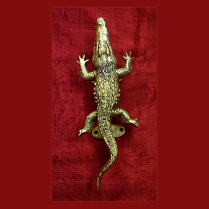 Reptile Crocodile Design Handle | Brass Wild Crocodile Shape Door Pull Outdoor Decoration