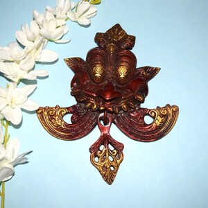 Brass Yali Face Wall Hanging | Handicrafts Mythical Yali Wall Decor | Drawing Room Wall Decoration