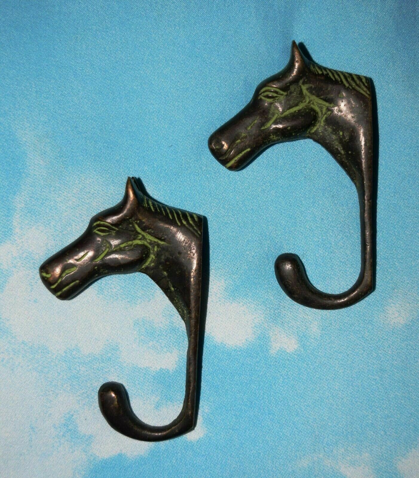 Pony Hooks Set of 06 Pieces Brass Horse Head Wall Hanging Hooks