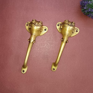 Ganesha Handle Pair | Golden Elephant Head Door Pull | Restaurant door Decor