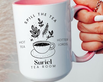 Suriel Tea Room Book Mug ACOTAR Merch Booktok Night Court Bookish Mug Book Themed Gifts Velaris Mug Rhysand Bookish Gifts Literary M