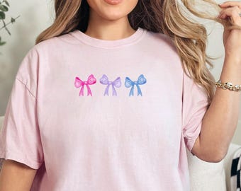 Subtle Bi Pride Oversized Comfort Colors Shirt Charming Coquette Bow Bisexual Pride
