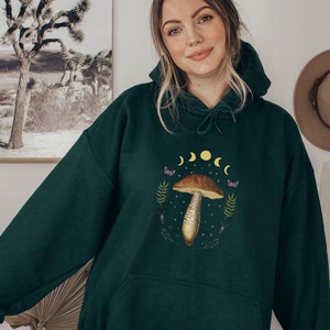 Mushroom Oversized Hoodie Mushroom Shirt Aesthetic Hoodie Cottagecore Clothing Mushroom Sweater Witchy Clothing Alt Clothing