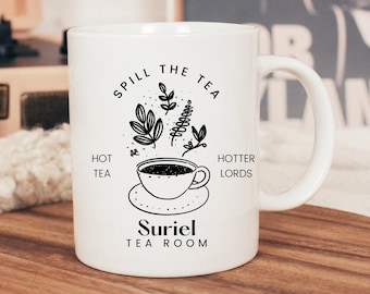 Suriel Tea Room Book Mug ACOTAR Merch Booktok Night Court Bookish Mug Book Themed Gifts Velaris Mug Rhysand Bookish Gifts Literary Mug