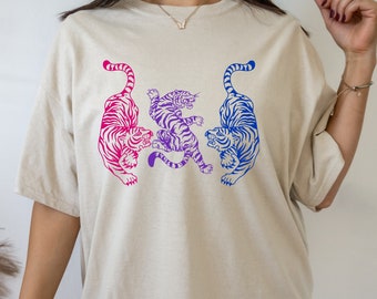 Tiger Shirt Discreet Pride Subtle Bi Pride Bi Flag Subtle Bisexual Pride Apparel Year of The Tiger Chinese New Year Subtle LGBT