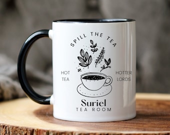 Suriel Tea Room Book Mug ACOTAR Merch Booktok Night Court Bookish Mug Book Themed Gifts Velaris Mug Rhysand Bookish Gifts Literary Mug