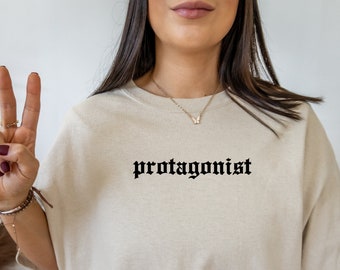Protagonist Bookish Booktok Tee Romance Reader Light Academia Indie Aesthetic Clothes Alt Clothing Smut Reader Literature Shirt Poet Shirt