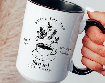 Suriel Tea Room Book Mug ACOTAR Merch Booktok Night Court Bookish Mug Book Themed Gifts Velaris Mug Rhysand Bookish Gifts Literary Mug