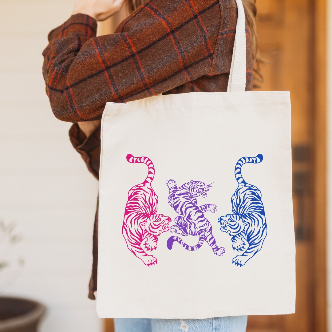 Subtle Bi Bag Subtle Bi Pride Tiger Tote Year of the Tiger Cute Tote Bag Aesthetic ...