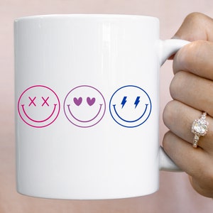 Subtle Bi Pride Smile Face Mug Pride Mug Bi Pride Mug Bi Pride Bi Flag Subtle Bisexual Mug Bisexual Pride Flag Queer Mug Pride Gifts