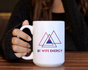 Bi Wife Energy Subtle Bisexual Ceramic Coffee Cup Bi Pride Subtle LGBT Bisexual Pride Gender Queer Pride Mug Bisexual Coffee Mug Pride Mug