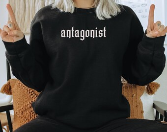 Antagonist Crewneck Antihero Dark Academia Bookish Poet Shirt Literary Gift Dark Academia Booktok Merch Reading Literature Trendy Sweatshirt