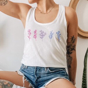 Wildflowers Pride Tank Subtle Bi Pride Discreet Pride Apparel Bi Subtle Bisexual Pride Subtle Pride Shirt Bi Wife Energy Aesthetic Clothes
